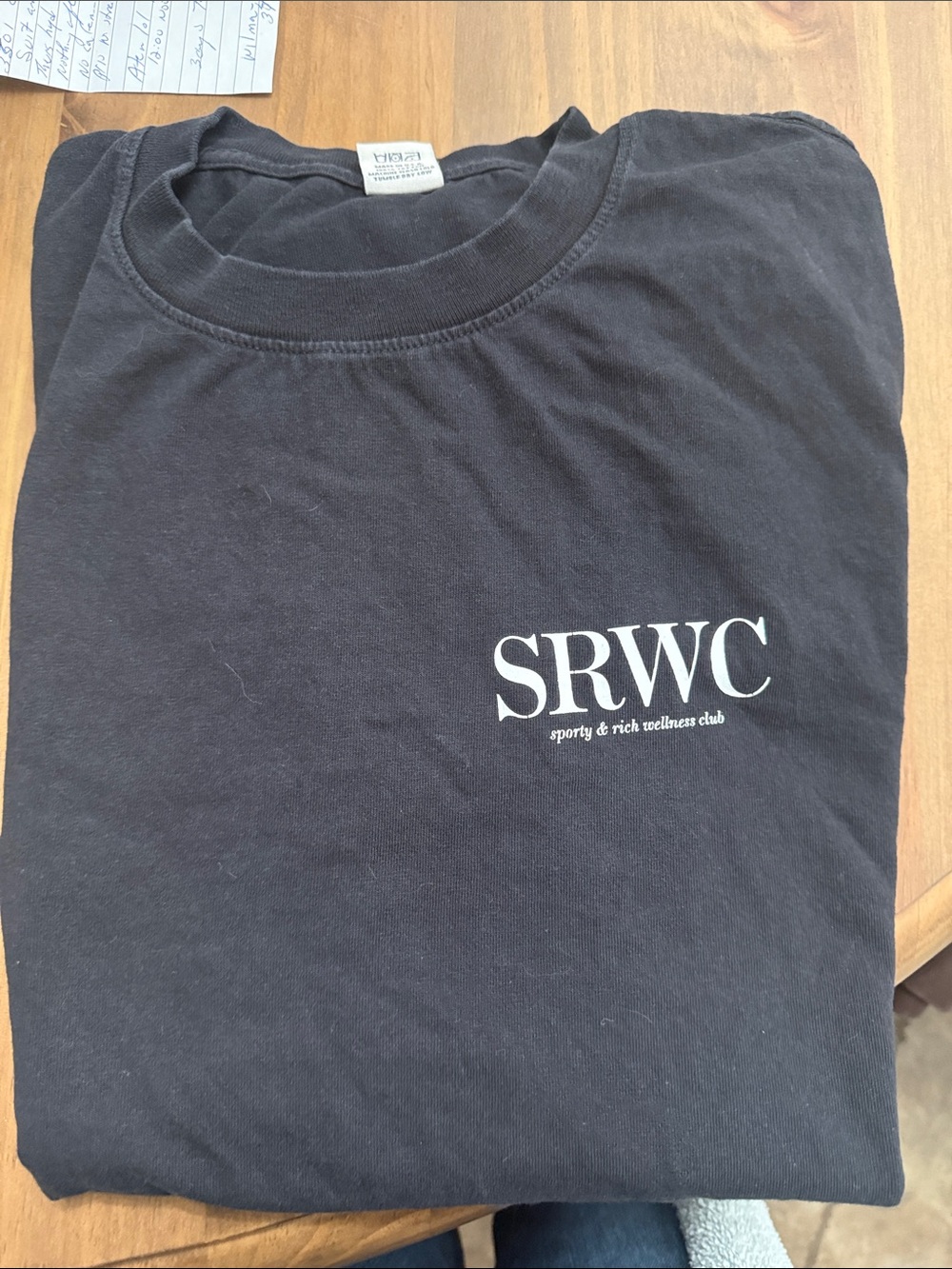 Sporty & Rich Black SRWC Logo Short Sleeve Tee